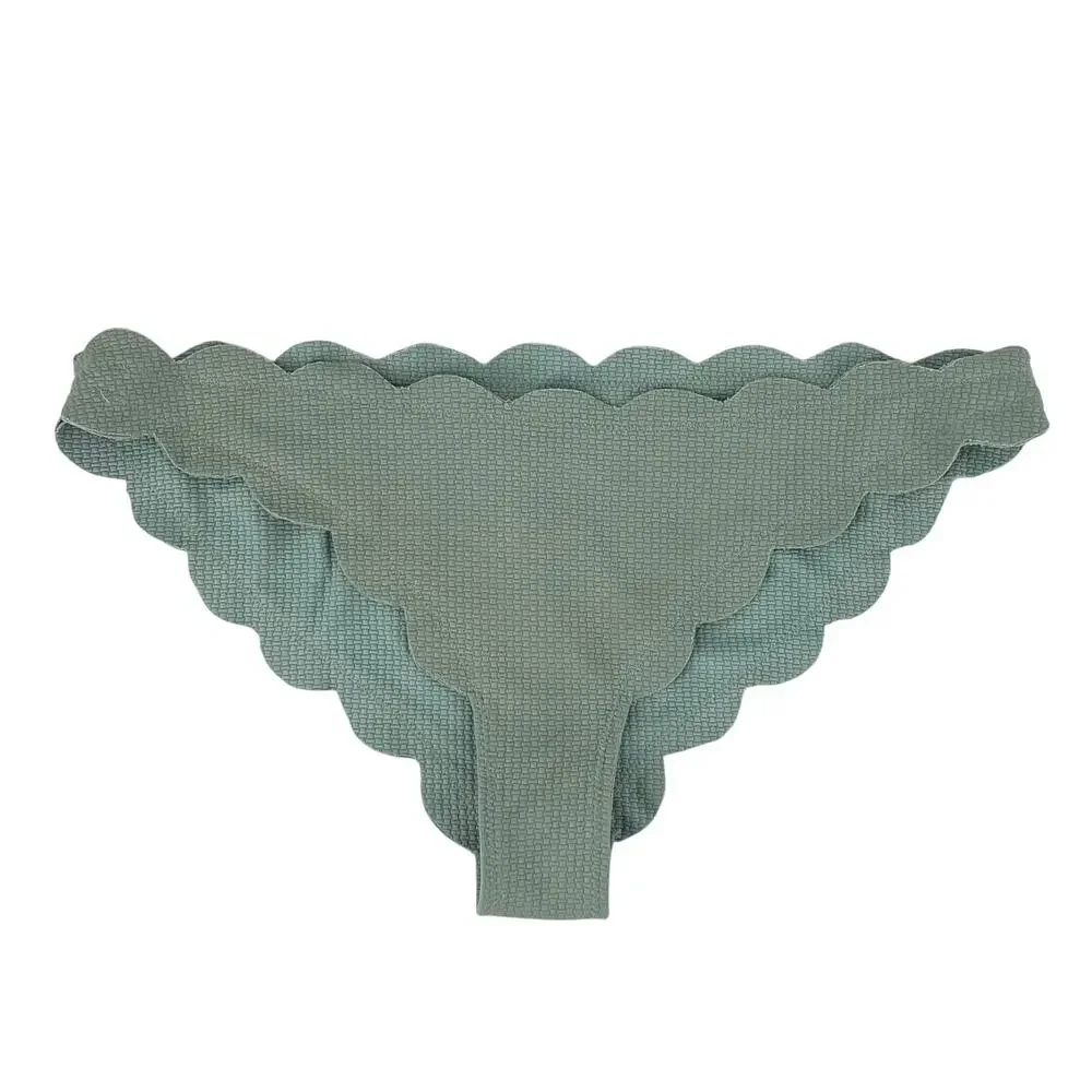 Marysia Swim‎ Women's M Green Antibes Bandeau Bikini Scalloped Strapless NWOT - Picture 6 of 9